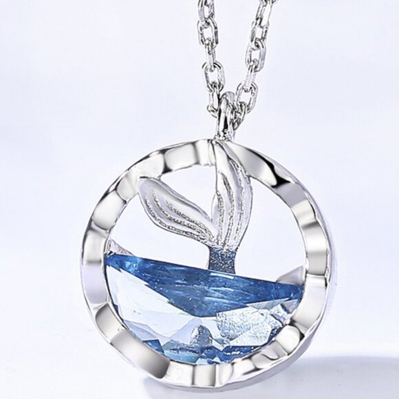 💞Unique Ocean 925 Silver Plated Mermaid Tears Necklace for Women, EVGG10… - Picture 2 of 7